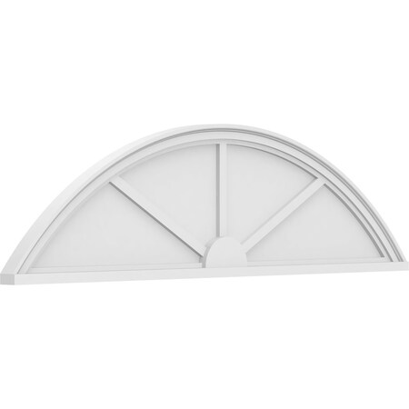 Segment Arch 3 Spoke Architectural Grade PVC Pediment, 58W X 15-1/2H X 2P